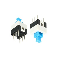 OSWELL Bouton poussoir tactile Interrupteur à clé marche/arrêt 7x7 Mm 6 pattes verrouillées
