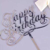 Nouveauté : Décoration de gâteau créative en acrylique « Joyeux Anniversaire » en anglais, 12,5 cm, fabriquée en Chine, pour table de desserts et décoration de gâteaux