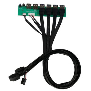 Boîtier d'ordinateur Panneau frontal Double USB 2.0 1 à 4 ports USB 3.0 Carte mère Panneau de châssis Montage sur panneau Câble d'extension Lecteur de <span class=keywords><strong>disquette</strong></span> - Product Image 1
