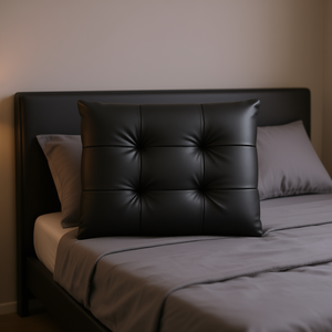 Coussin de tête de lit en similicuir noir, 39,4 pouces, rembourré en mousse, pour l'intérieur de la voiture - Product Image 2