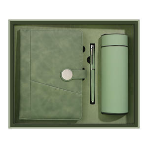 Elegante Set de Regalo de Cuaderno Verde A5, Cuero PU, Personalización para Oficina y Negocios, Impresión Digital, Embalaje con Cierre de Hilo - Product Image 2