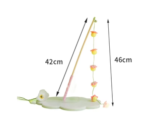 عصا دعابة القط الجديدة من Hiphoppet مع عمود طويل من الخيزران لتخفيف ضجر القطط ألعاب القط التفاعلية المضحكة منتجات الحيوانات الأليفة مع أجراس - Product Image 4