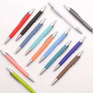 Office School Exquisite Press Rubber Coated Custom Logo Ball Point Promotional Gift Plastic <b>Pen</b> - Product Image 1