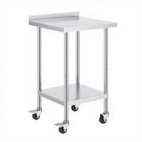 Zwaarbelastbaar professioneel roestvrijstalen werktafel voor restaurantkeuken, voorbereidingswerk, onderplank, NSF gecertificeerd, 300 kg/m belastbaarheid