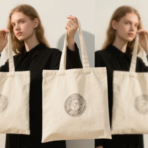 Bolsa de Tela de Algodón con Logotipo Bordado Personalizado, Colores a Medida, Correa para el Hombro, Diseño Personalizado para Compras, Regalos, Todas las Temporadas - Product Image 2