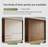 Corps d'armoire en bois de noyer, panneaux de porte blanc crème, armoire sur mesure