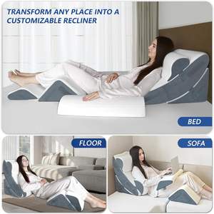 Ensemble d'oreillers en mousse à mémoire de forme post-chirurgie, soutien du dos, du cou et des jambes, reflux acide, anti-ronflement, 6 pièces, <span class=keywords><strong>cale</strong></span> de lit orthopédique amovible - Product Image 3