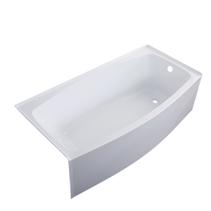 China 6332 "1600mm Falda frontal curvada Alcove Bañera de resina acrílica grande para desenrollar - Product Image 5