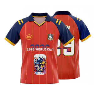 T-shirt de football personnalisé OEM en gros pour hommes, collection 2026, uniforme d'équipe pour supporters, respirant, séchage rapide, tenue d'été pour le jour du match - Product Image 2