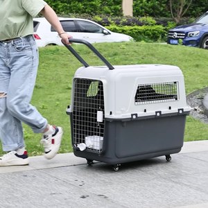 Jaula Transportadora <span class=keywords><strong>de</strong></span> Mascotas Grande, Aprobada por IATA, <span class=keywords><strong>de</strong></span> Plástico, para Gatos y <span class=keywords><strong>Perros</strong></span>, <span class=keywords><strong>Caja</strong></span> <span class=keywords><strong>de</strong></span> <span class=keywords><strong>Transporte</strong></span> para Viajes - Product Image 5