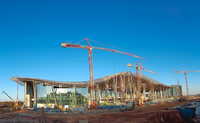 Conception de terminal moderne : Toit en structure spatiale à treillis d'acier courbé pour bâtiment en structure métallique