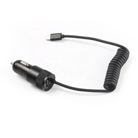 Chargeur de voiture 48W en gros d'usine avec câble enroulé, double port Type C, chargeur rapide pour iPhone 17 16 15