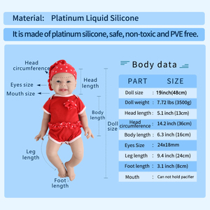 Poupée bébé 19 pouces en silicone reborn complet garçon vraies poupées - Product Image 3