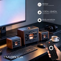 Haut-parleur puissant à basses profondes TM-9500A, prend en charge les cartes TF, les clés USB et l'entrée AUX. AC100-240V, télécommande et bouton de volume pour un contrôle facile