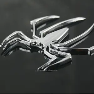 Adesivo de carro amazon ebay, adesivo 3d de metal universal, em forma de aranha, cromado, 3d