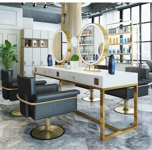 Modern Style Cosmetic <b>Mirror</b> <b>Table</b> Integrated Cabinet for Beauty Salon for Perm Dyeing Barber Shop Use for Internet Celebrity - Product Image 3