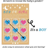Cartes de billets de loterie à gratter pour révélation de sexe personnalisées Cartes d'annonce de sexe double face Jeu de baby shower pour amis de la famille
