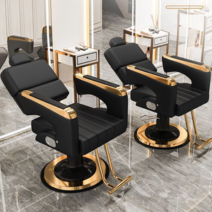 Chaise de salon de coiffure pour permanente, chaise de barbier réglable, pivotante, relevable, demi-chaise, pour usage domestique transfrontalier - Product Image 1