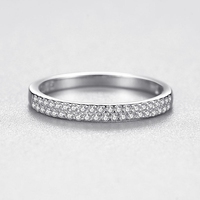 Ailmay Classic 925 Sterling Silver Dazzling Cubic Zirconia Geometric Stackable Finger Rings For Women Wedding Statement Jewelry