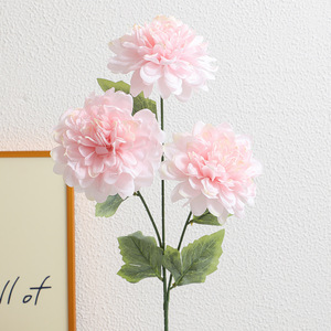 Nouvelles fleurs artificielles Dahlia à tige unique, effet toucher réel, haute qualité, 2 têtes, pour la décoration de la maison, Noël, fête des Mères - Product Image 6