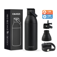 Botol Minum Termos Vakum Dinding Ganda Desain Baru Grosir, Bahan Stainless Steel untuk Air Panas dan Dingin dengan Logo Kustom