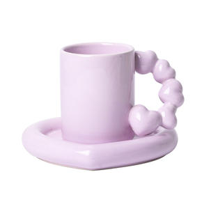 Taza de Cerámica Nórdica Creativa SYL de 350 ml, Taza de Café de Alta Calidad con Platillo, Regalo <span class=keywords><strong>para</strong></span> <span class=keywords><strong>Parejas</strong></span> - Product Image 1