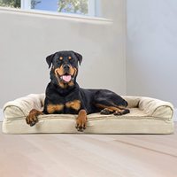Lit pour chien moderne de grande taille, canapé rectangulaire, carton jumbo, imperméable, lavable, avec mousse de soutien confortable