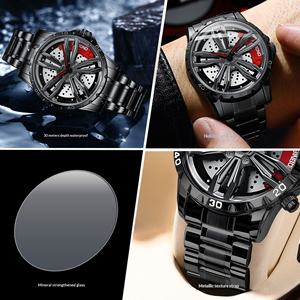 Montre Hip-hop Homme à Cadran Rotatif 3D en Acier Inoxydable, Mouvement Quartz, Style Affaires, Design Niche - Product Image 4