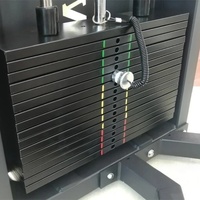 Machine de musculation dorsale double station SK Commercial Lat Pulldown et Low Row avec pile de poids de 80 kg à chargement par broche