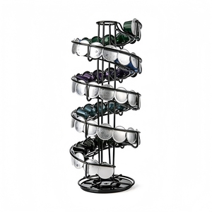 Soporte para Cápsulas de Café <span class=keywords><strong>Dolce</strong></span> <span class=keywords><strong>Gusto</strong></span> en Espiral con Base Giratoria, Organizador de Hierro con Diseño de Espuma de Leche para Almacenamiento en la Encimera de la Cocina - Product Image 2