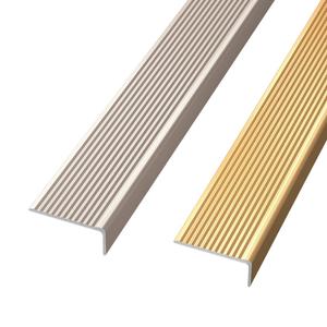 Bandes d'<span class=keywords><strong>escalier</strong></span> antidérapantes en alliage d'aluminium Protège-coins en métal pour le sol de la maternelle Boucle à angle <span class=keywords><strong>droit</strong></span> en forme de L pour escaliers - Product Image 1