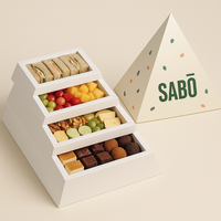 Individuell Bedruckte To-Go Pyramidenbox für Kuchen, Desserts, Lebensmittel, Snackplatten, Pyramidenförmige Kartonbox zum Teilen