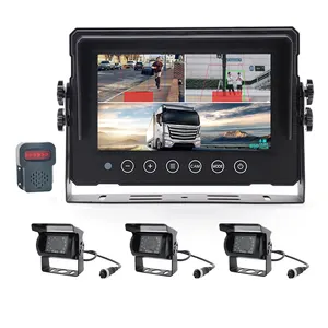 AI Truck BSD Blind Spot Monitor System 7-Inch 1080P Front Rear Screens Thoroughfare Monitor for Dashboard Portable Desktop Use