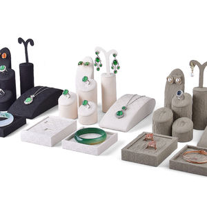 Vente en gros de présentoir à bijoux en tissu présentoir à bijoux présentoir collier, bracelet, boucle d'oreille et anneau présentoir - Product Image 5