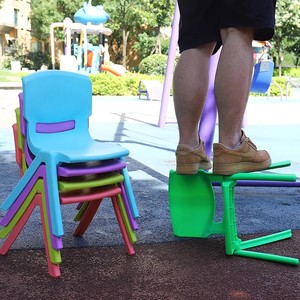 Großhandel Vorschulstuhl Bunter Indoor-Kindergarten-Kinderstuhl Tragbarer Sicherheits-Kunststoffstuhl für Kinder Esszimmerstuhl - Product Image 6