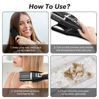 Lisseur et tondeuse à cheveux 2 en 1 professionnel automatique pour femmes, coupe-pointes fourchues, lisseur de cheveux en céramique portable