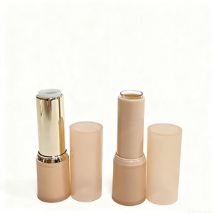 <strong>New</strong> Round Transparent Lipstick <strong>Tube</strong> with Milk Tea Gold Ring Can Be Customized for Cosmetic Empty Plastic Packaging - Product Image 4