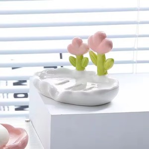 Creative Sea White Floral Design Non-Slip Disposable <b>Soap</b> Dish Durable Bathroom Accessory Bath <b>Soap</b> Holder for Home Use - Product Image 4