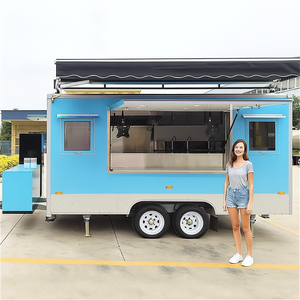 Vuông ăn uống xe sợi thủy tinh thực phẩm Xe tải cà phê Trailer bán hàng tự động điện ngoài trời giỏ hàng Hot Dog van cà phê Trailer - Product Image 4