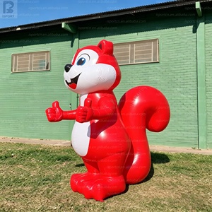 Écureuil rouge géant gonflable de 3 m, attrape-regard, avec lumière LED, modèle de mascotte animale de dessin animé pour publicité/événement en extérieur - Product Image 3