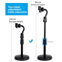 Support de stabilisation pour téléphone portable, idéal pour le streaming en direct et la photographie, support de bureau portable, flexible et télescopique, pour les séances de binge-watching (pour les paresseux)