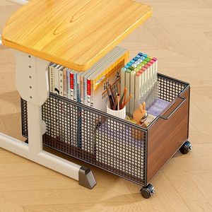 Desk Under Desk Storage Cart With Wheels Rectangle Movable Organizer For Office Bag Storage - Product Image 2