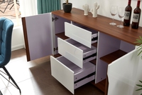 Buffet moderne de luxe, gris et blanc, en bois laqué chinois, style nordique simple, finition brillante