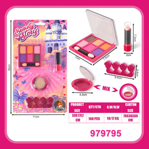 Cosmetici per bambini giocattoli per il trucco non veri vestire fingere gioco di cosmetici in età prescolare borsa per bambini ragazze con trucco Set di pennelli - Product Image 2