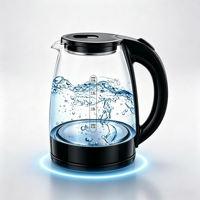 Bouilloire électrique sans fil en verre de 2,5 L avec contrôle de la température, 1500 W, ébullition rapide, arrêt automatique, bouilloire électrique pour faire bouillir de l'eau