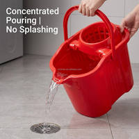 Secchio per Pulizie Domestiche con Ruote, in Plastica PP Ecologica, Capacità 30L, per Forniture all'Ingrosso