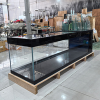 Aquarium rectangulaire sur mesure avec cadre noir et verre ultra-clair, filtre latéral intégré, capacité 500-1000L, pour décoration de salon