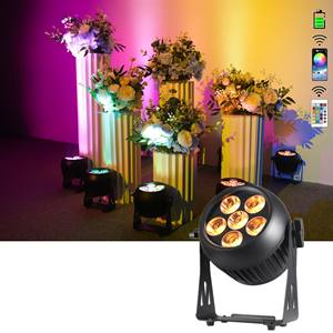 Batería LED impermeable Par Light 6x20W RGBWAUV 6 en 1 IP65 Par Light 6*20W App Wifi inalámbrico DMX para Stage Show KTV Disco <span class=keywords><strong>DJ</strong></span> - Product Image 1