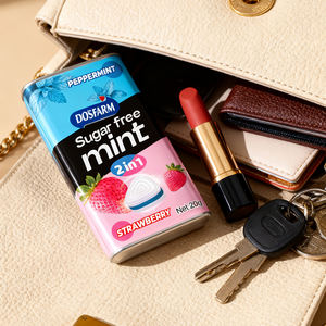 Pastilla de menta y fresa, mentas para la boca seca, doble sabor, sin azúcar, fabricante de dulces de menta - Product Image 5