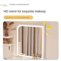 Coiffeuse moderne pour chambre à coucher, table de maquillage simple avec miroir, rangement multifonctionnel pour petit appartement